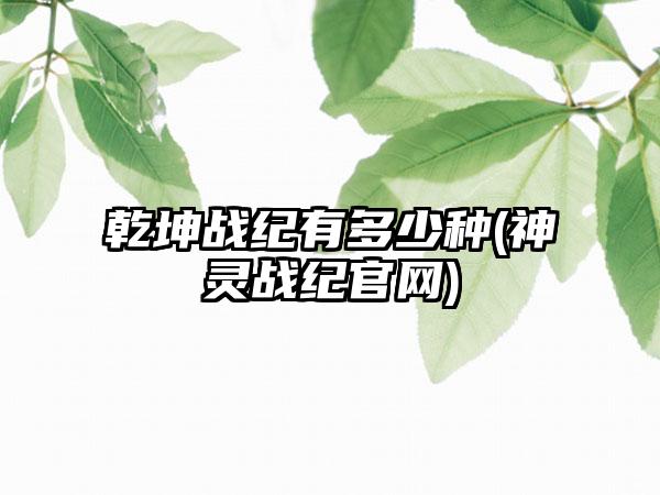 乾坤战纪有多少种(神灵战纪凯时k66官网)