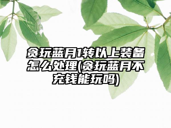 贪玩蓝月1转以上装备怎么处理(贪玩蓝月不充钱能玩吗)