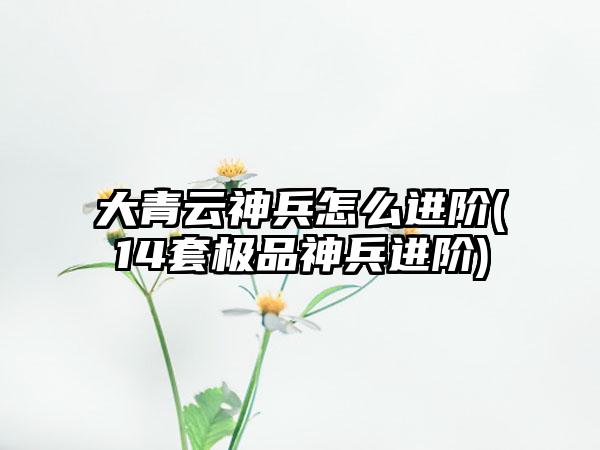 大青云神兵怎么进阶(14套极品神兵进阶)